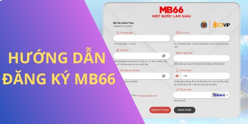 Cách đăng ký thành viên trải nghiệm nhà cái MB66